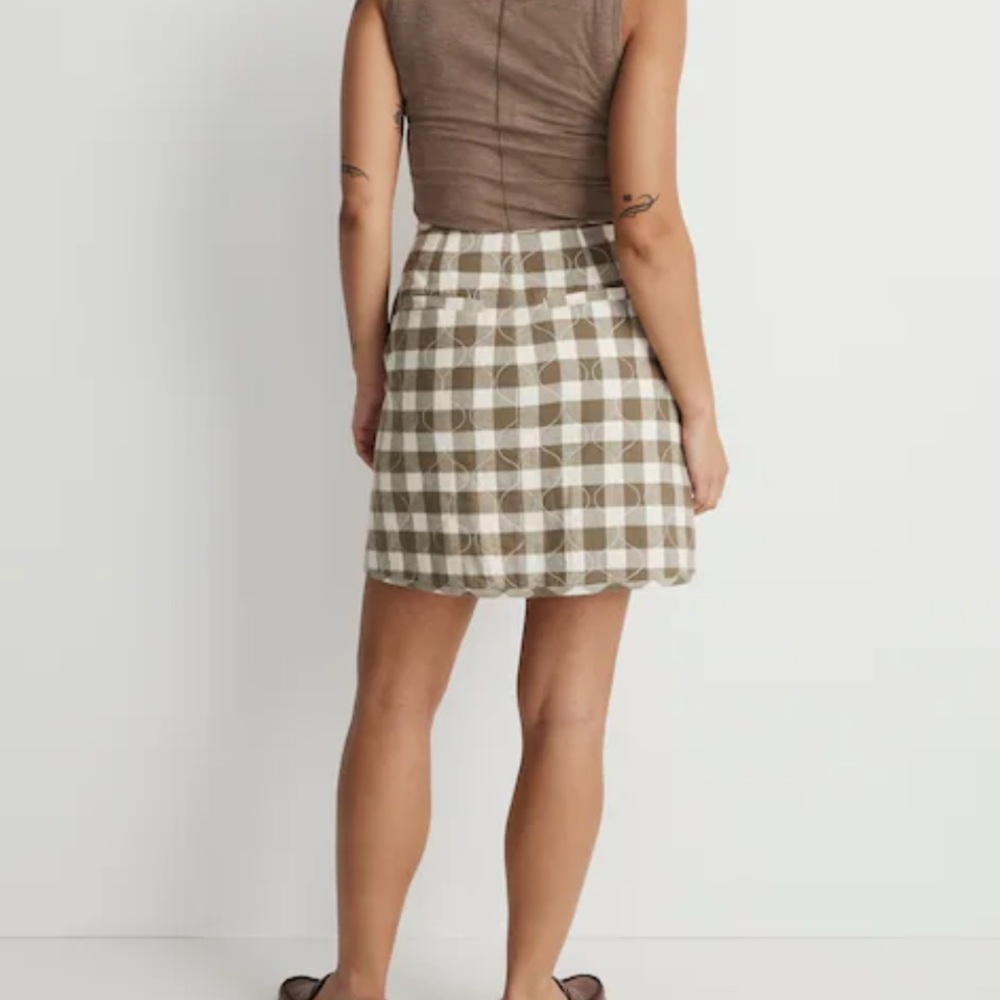 NWT Madewell Quilted Flannel Mini Skirt in Gingham | Women’s Size 6 - Picture 3 of 9
